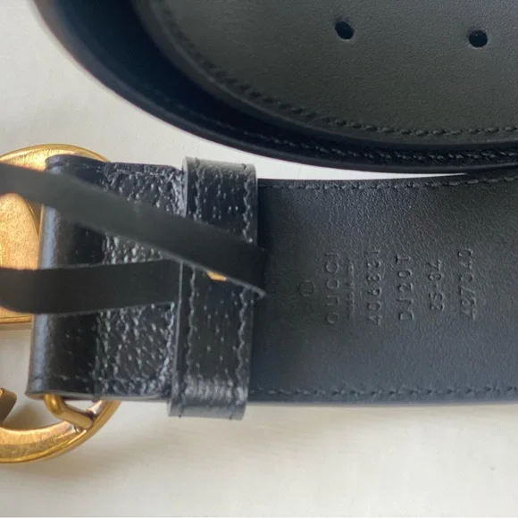 Gucci Calfskin Double G 40mm Belt 85 34 Black - Picture 5 of 8